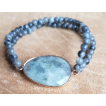 Wikkelarmband met grote edelsteen (zelf samenstellen)